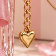Signature heart-shaped tag at the end of the chain
